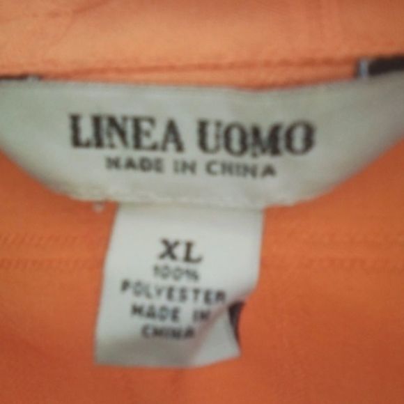 RAFFI LINEA UOMO ORANGE BUTTON UP SHIRT - Picture 3 of 5